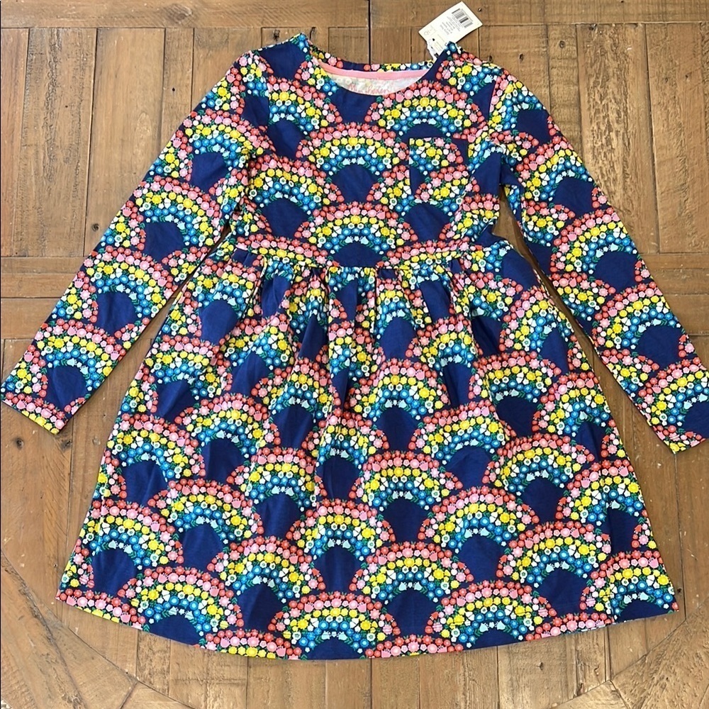 Mini Boden colorful floral rainbow jersey dresss nwt